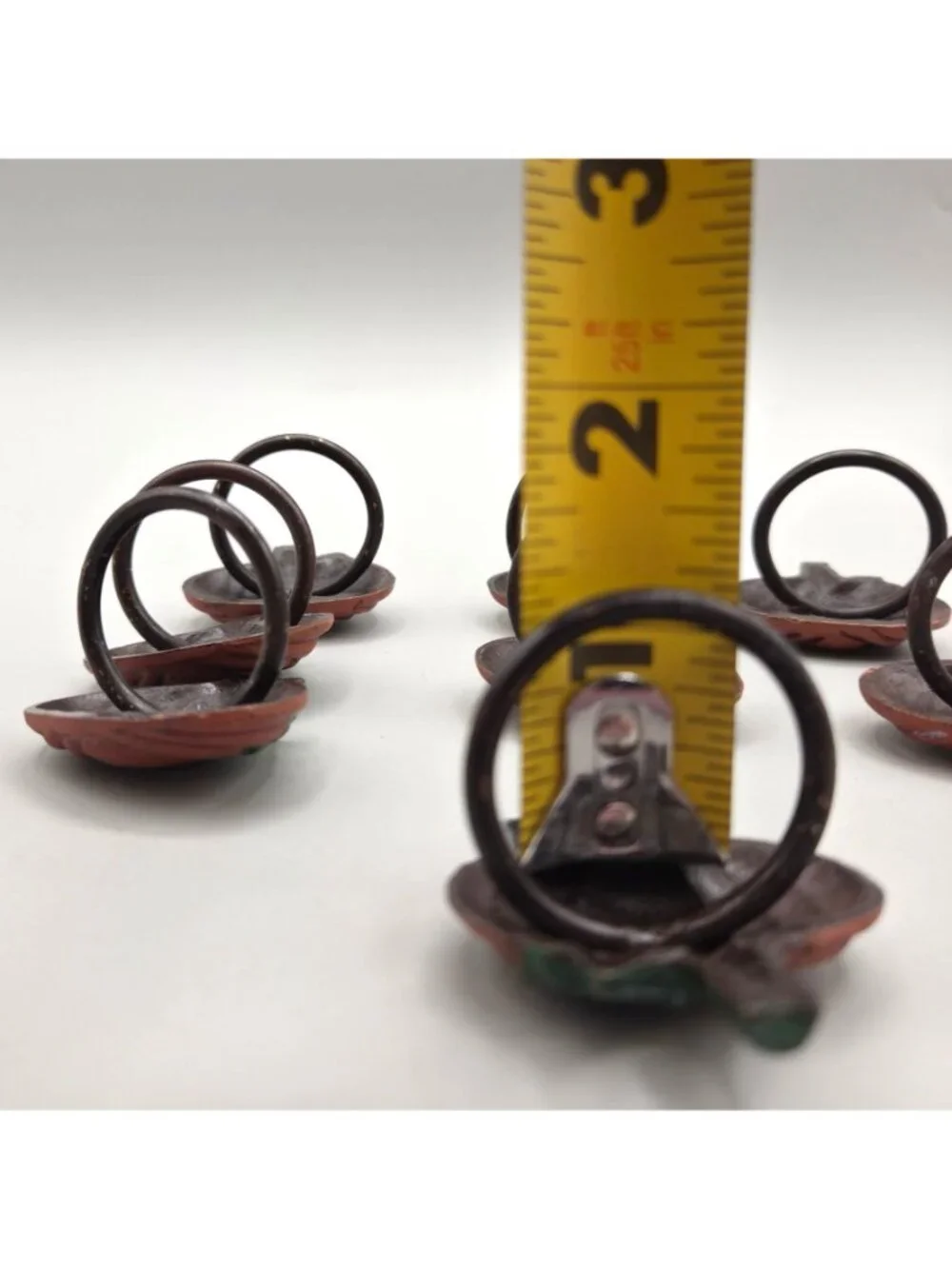 Pumpkin Shaped Cast Iron Napkin Rings Fall Table Decor Thanksgiving Set of 8
